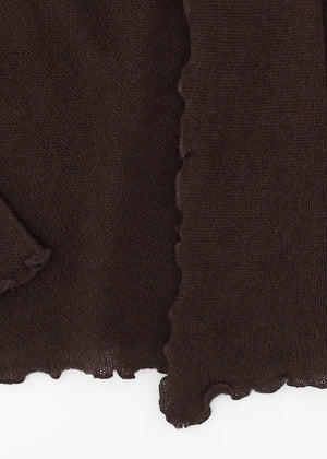 Kashmir cardigan med draperad sjalkrage - Coffe brown