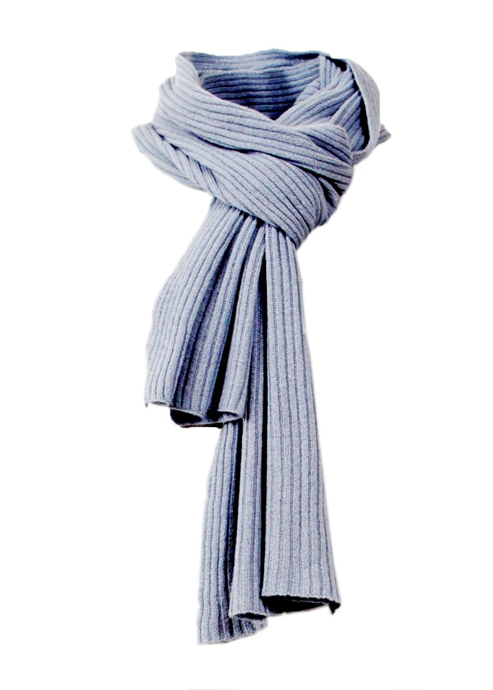 Ribbad kashmir sjal - Powder Blue