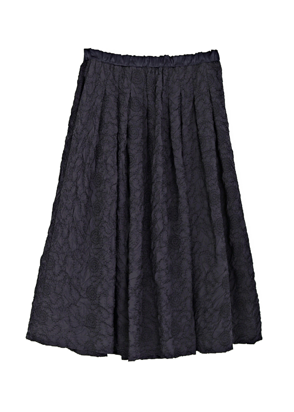 Midilång kjol med broderad struktur