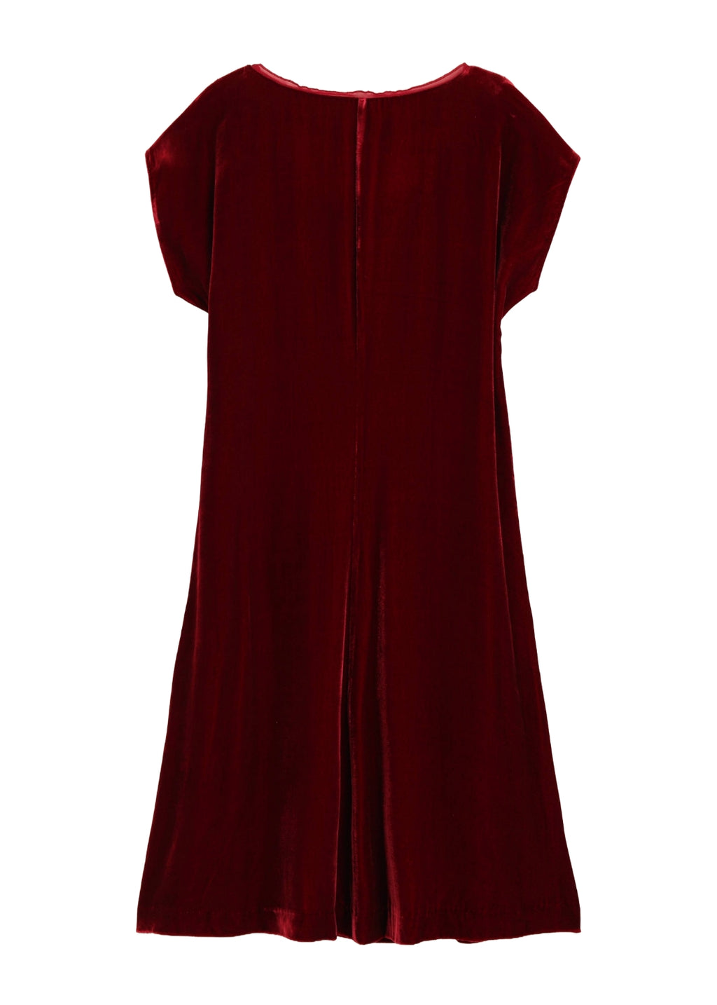 Sammets klänning med holkärm - Ruby red