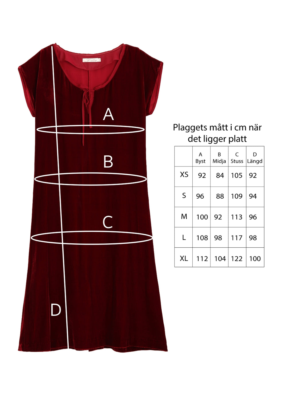 Sammets klänning med holkärm - Ruby red