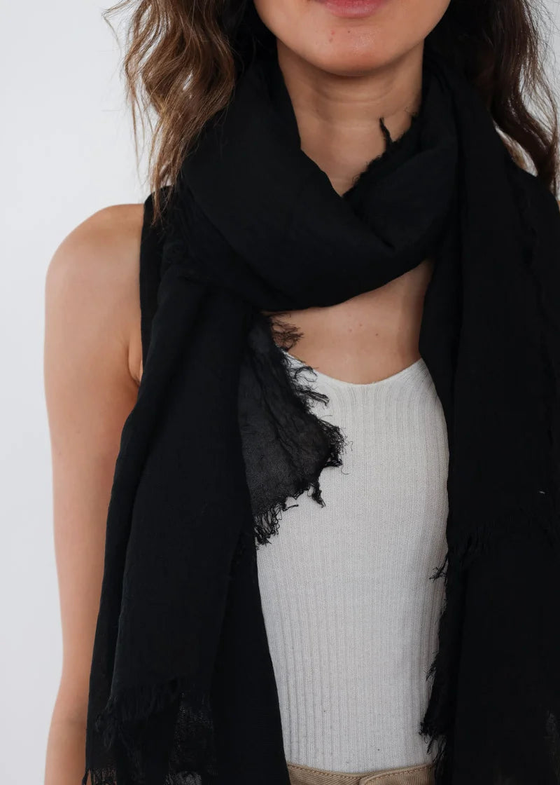 Stor sjal | Bamboo shawl - Black