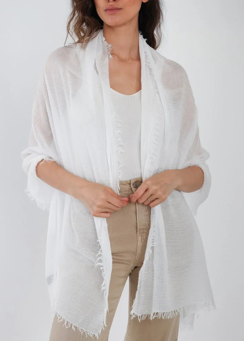 Stor sjal | Bamboo shawl - White