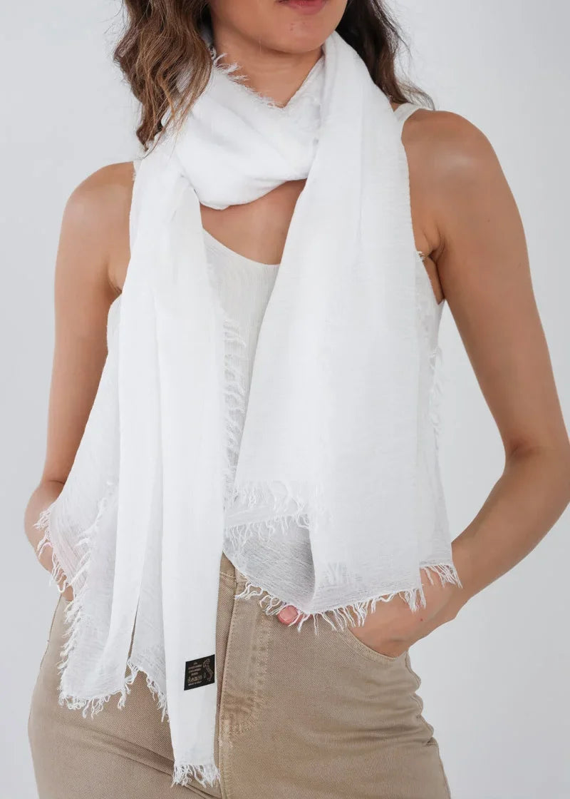 Stor sjal | Bamboo shawl - White