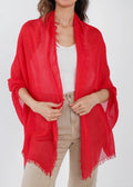 Stor sjal | Bamboo shawl - Rapberry