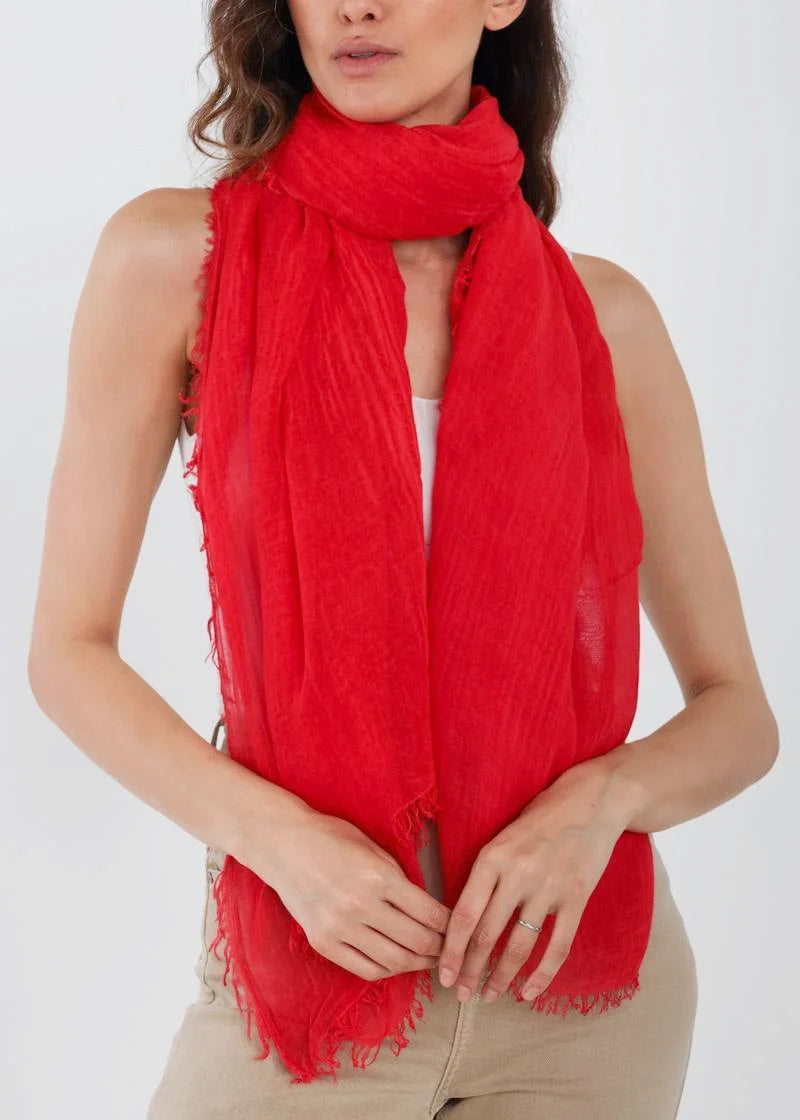 Stor sjal | Bamboo shawl - Rapberry