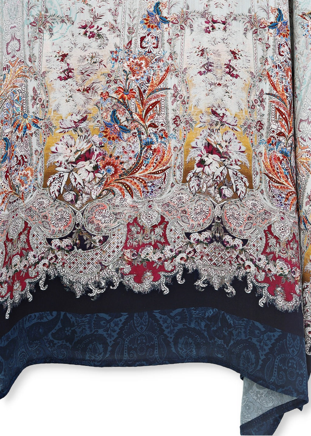 Kaftan blus med romantiskt mönster