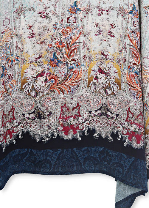 Kaftan blus med romantiskt mönster