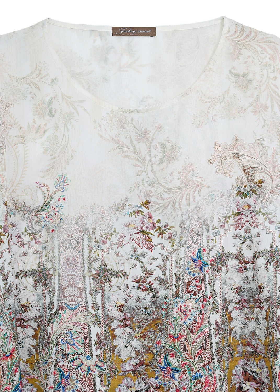 Kaftan blus med romantiskt mönster