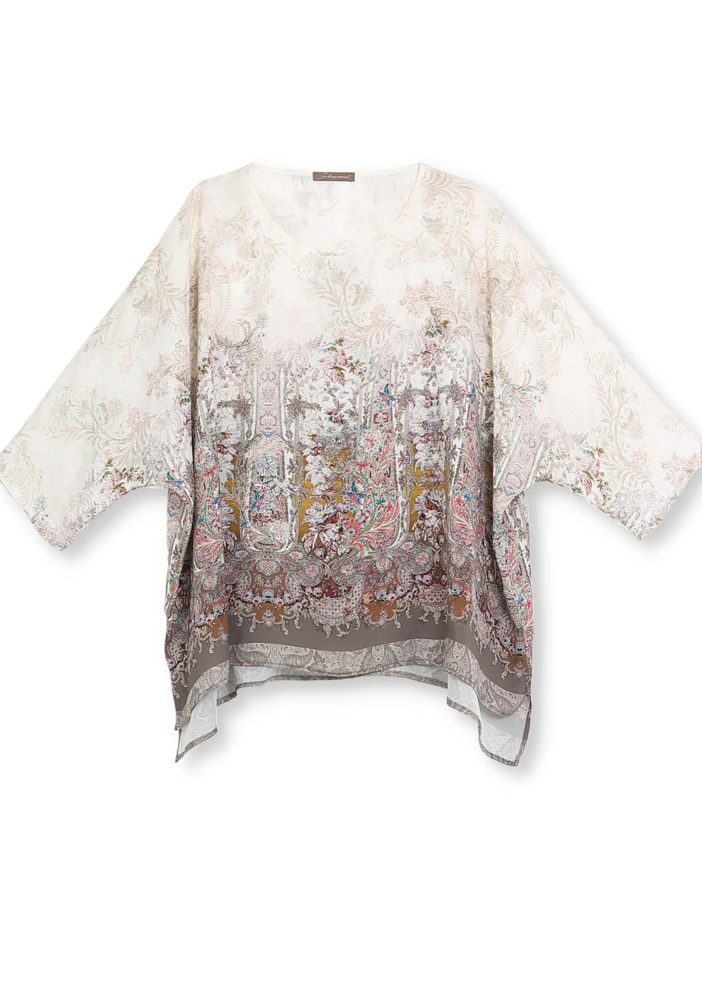 Kaftan blus med romantiskt mönster