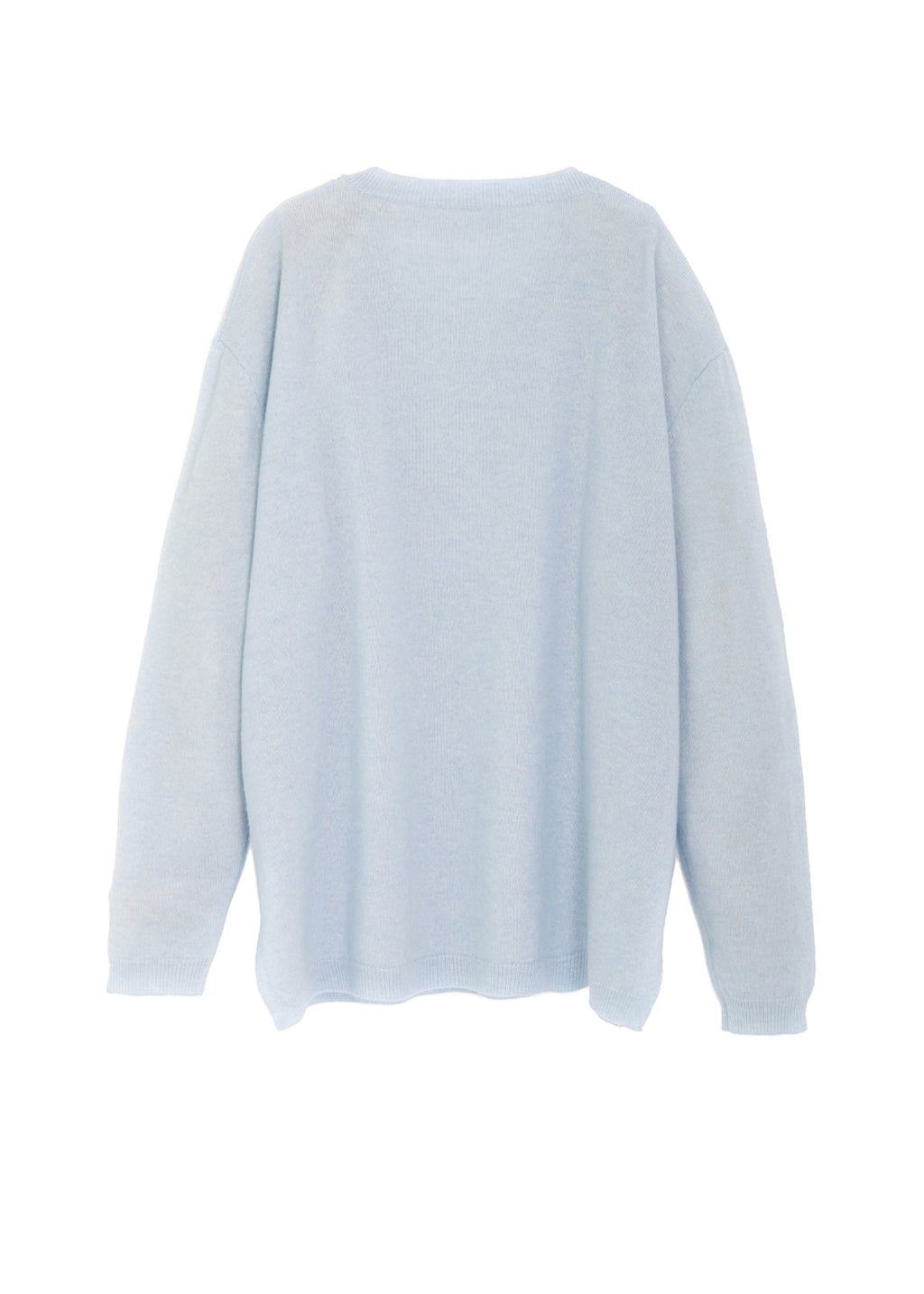 Rundhalsad kashmir tröja - sky blue