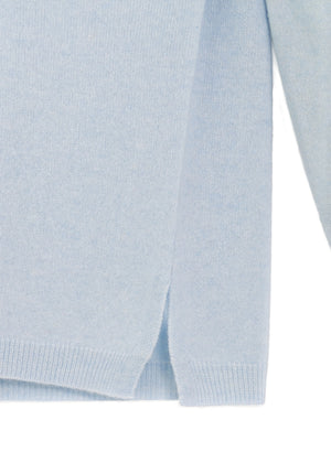 Rundhalsad kashmir tröja - sky blue