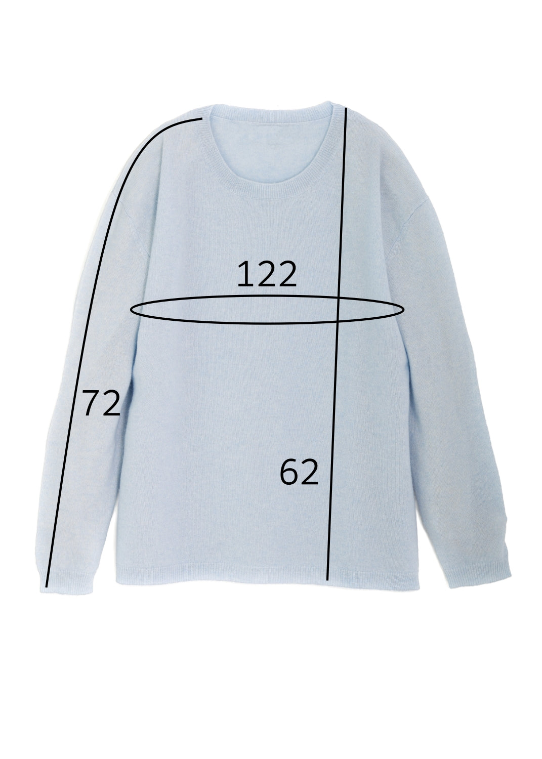 Rundhalsad kashmir tröja - sky blue