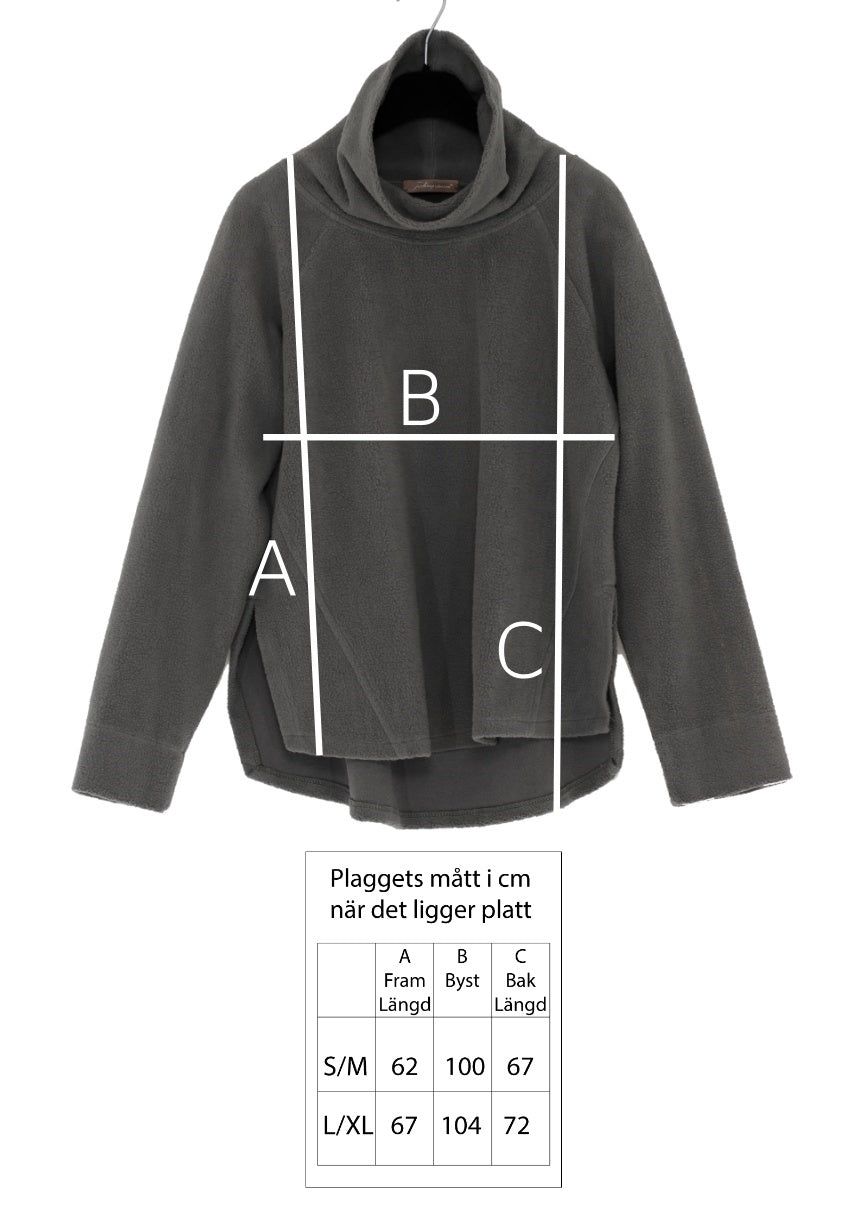 Tröja i baby fleece med polokrage - Sage green