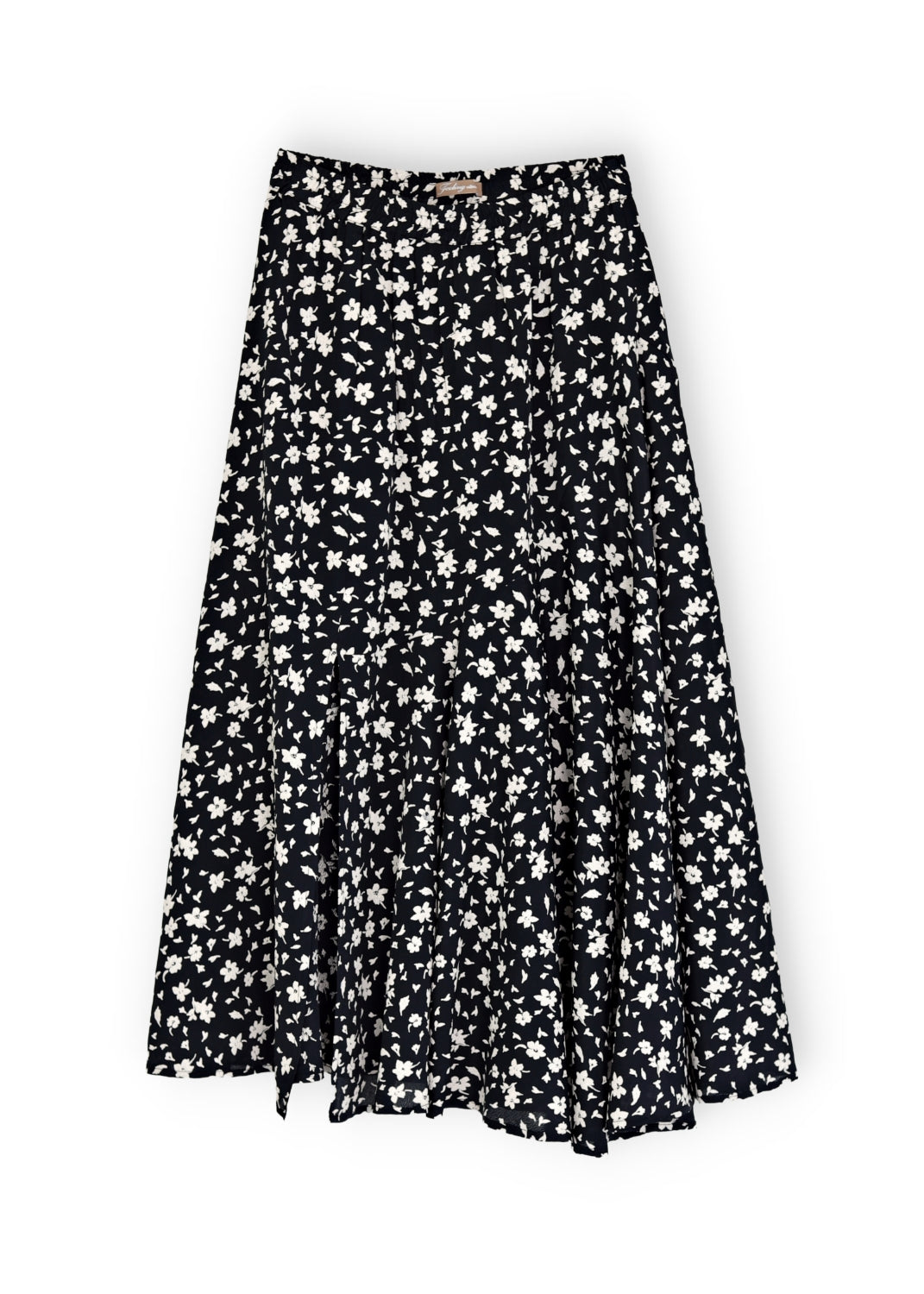 Maxilång kjol i viskos crêpe - Black