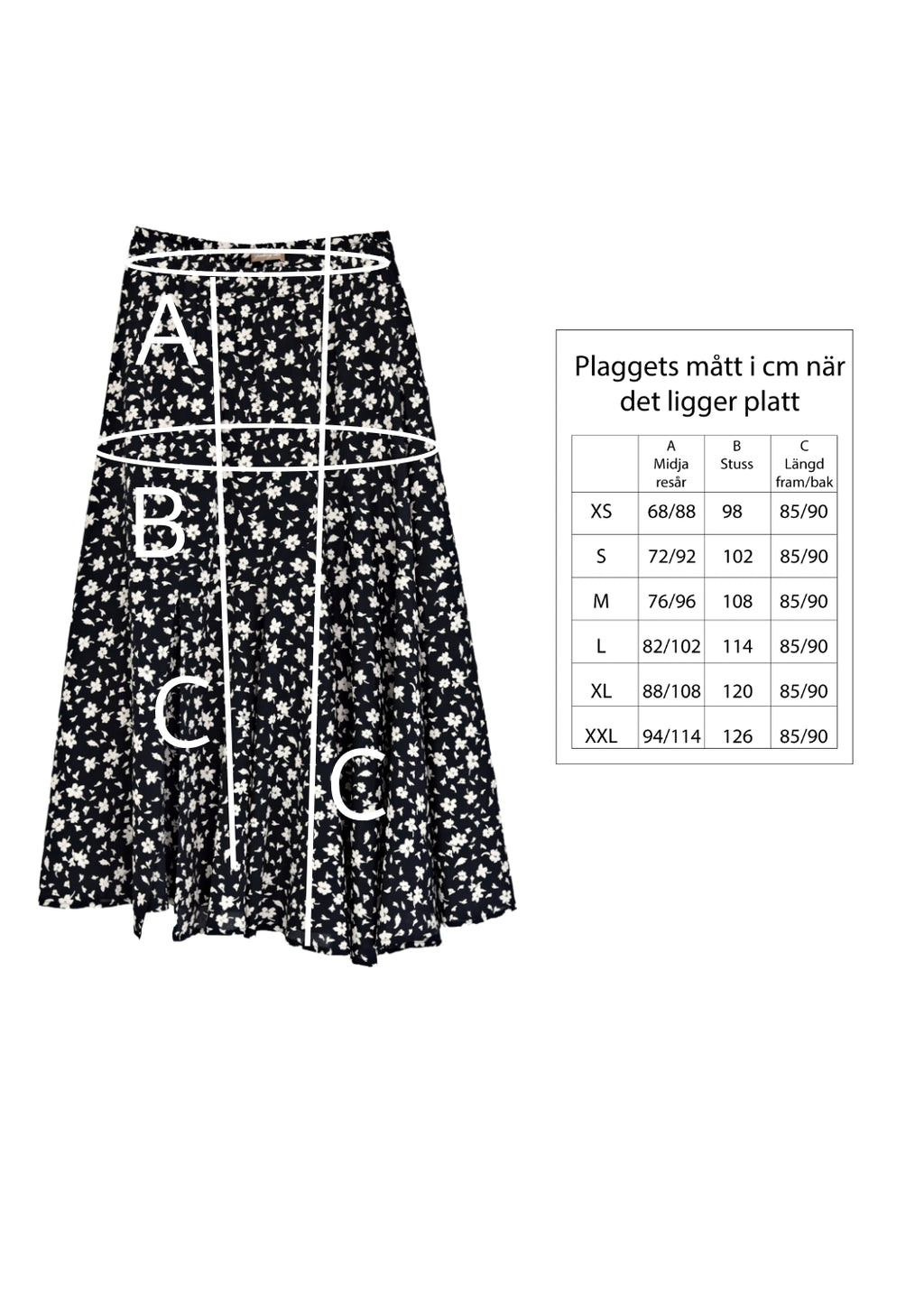 Maxilång kjol i viskos crêpe - Black