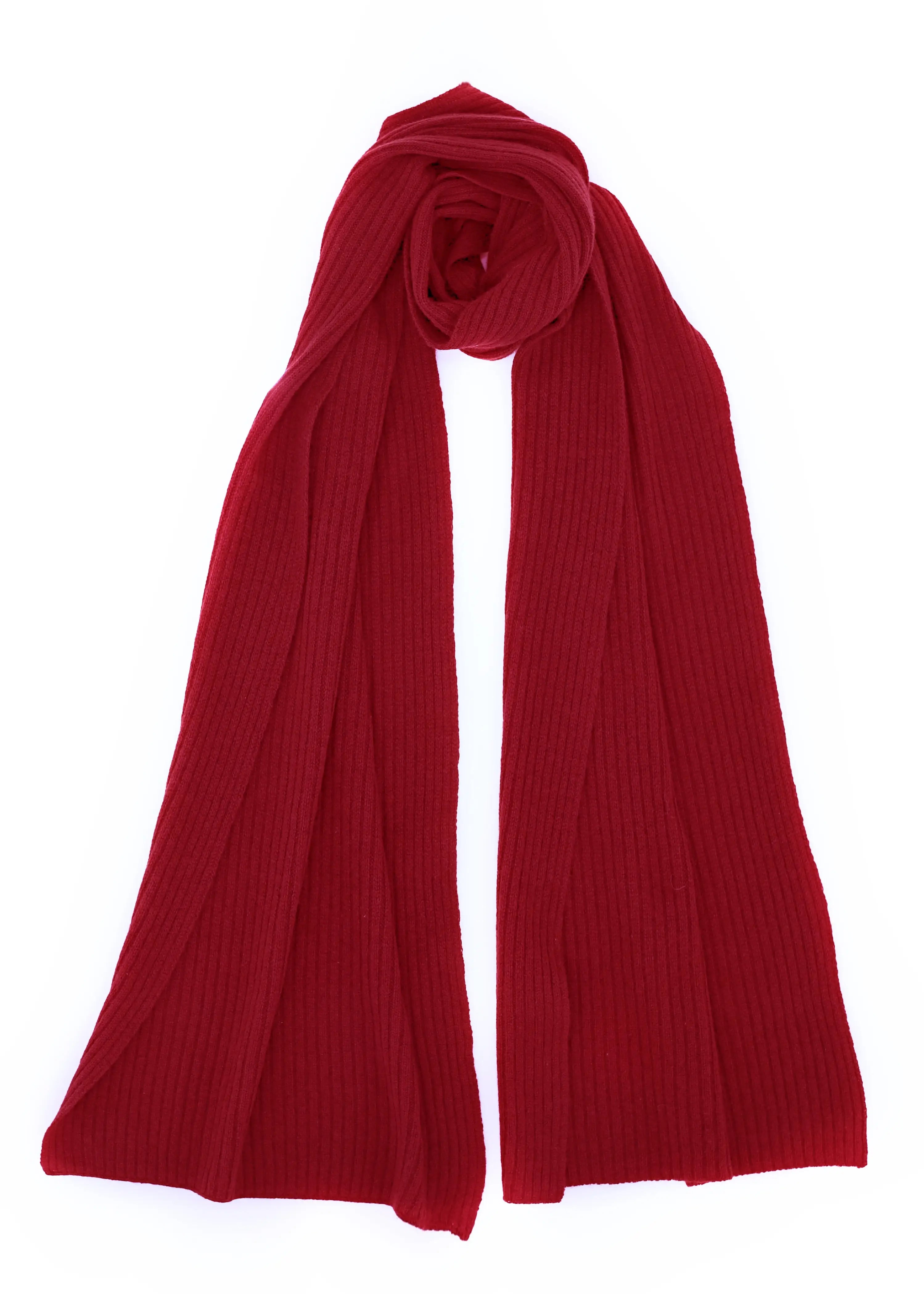 Ribbad kashmir sjal - Ruby Red