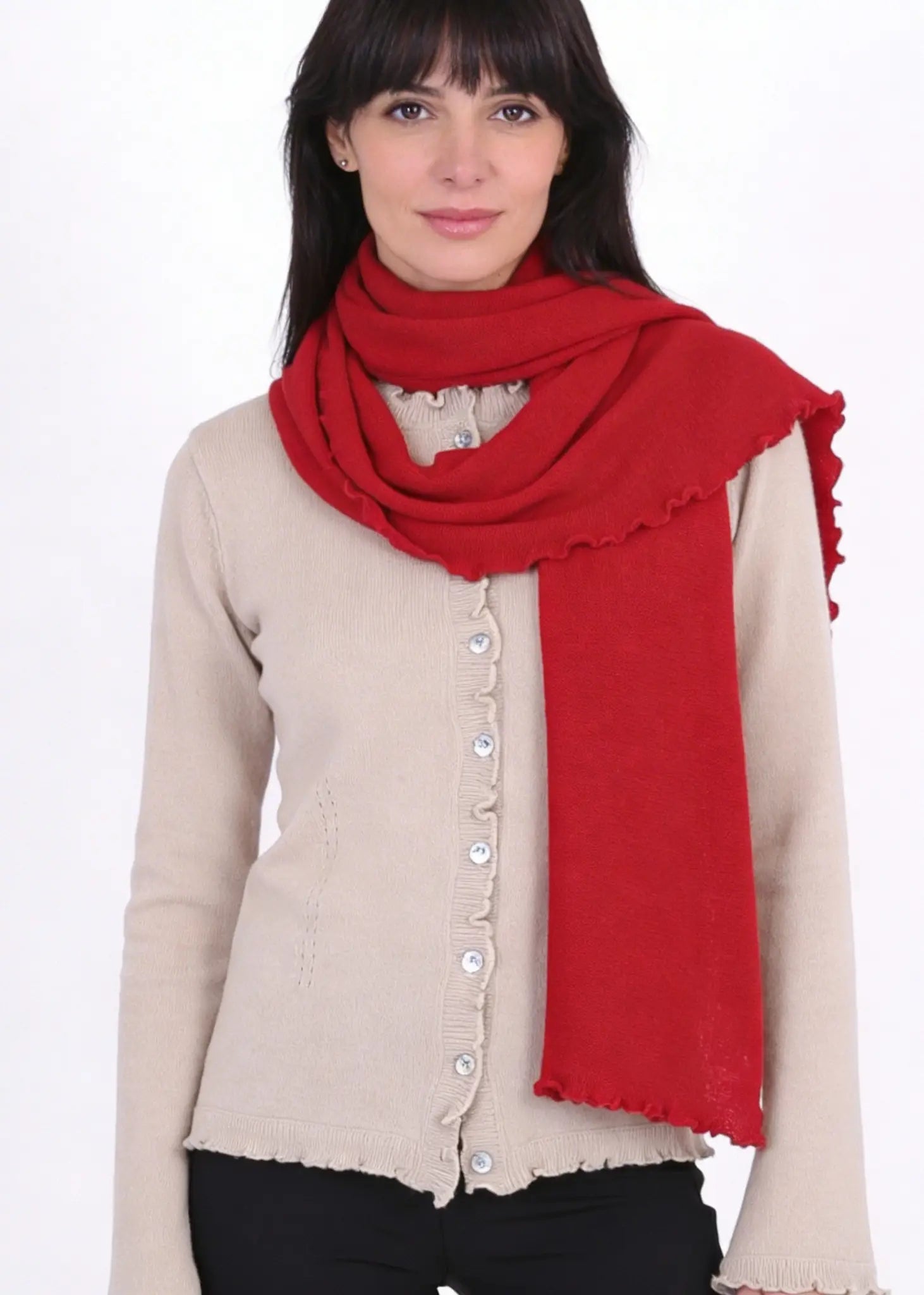 Maxi stor kashmir sjal - Ruby Red