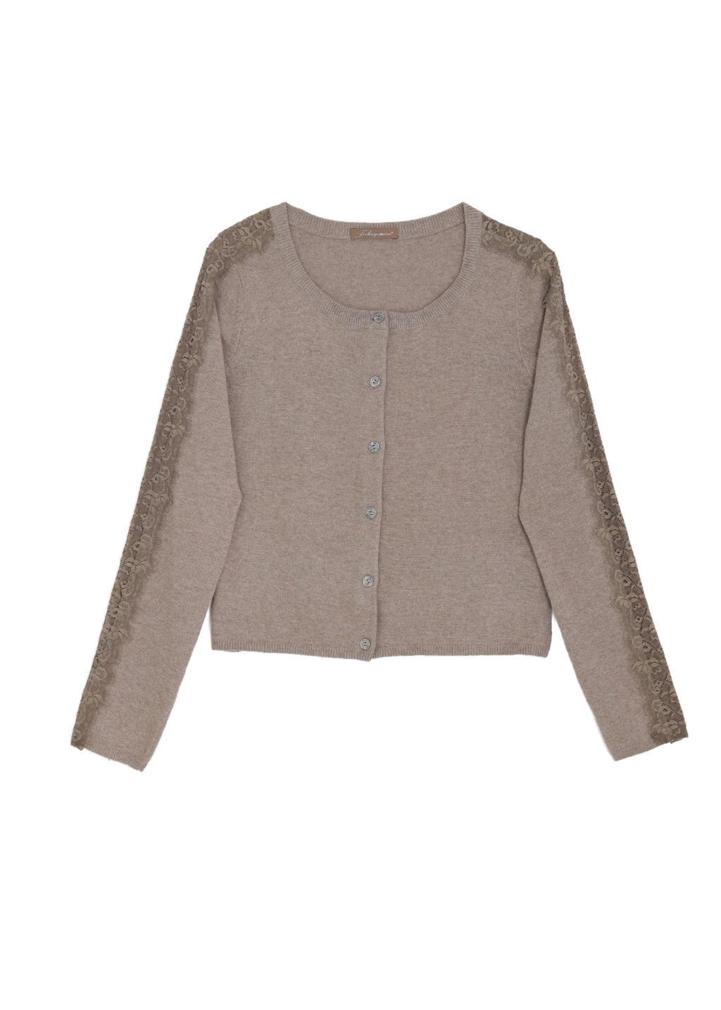 Rock-romantisk cardigan med unika knappar och spets.