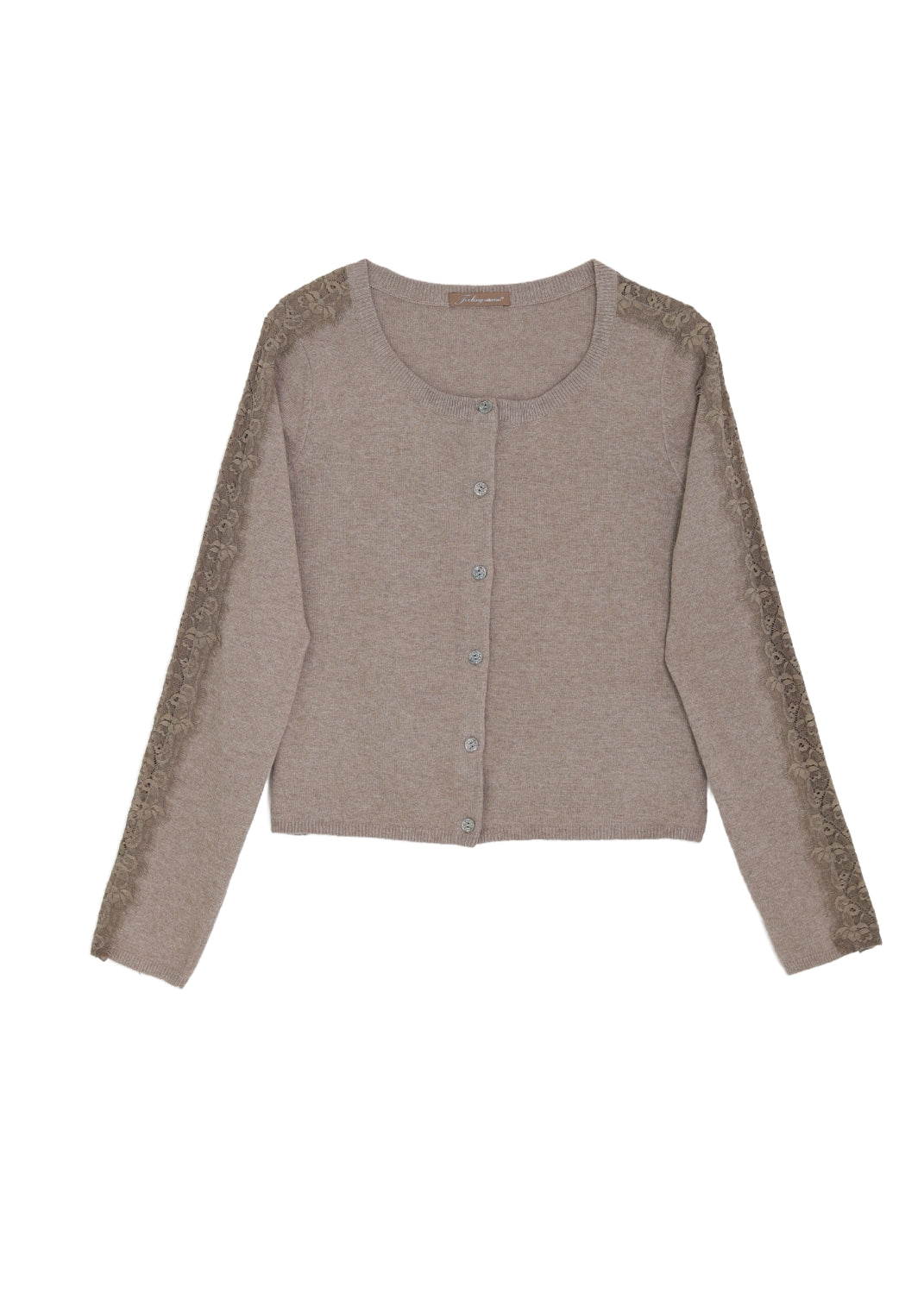 Rock-romantisk cardigan med unika knappar och spets.