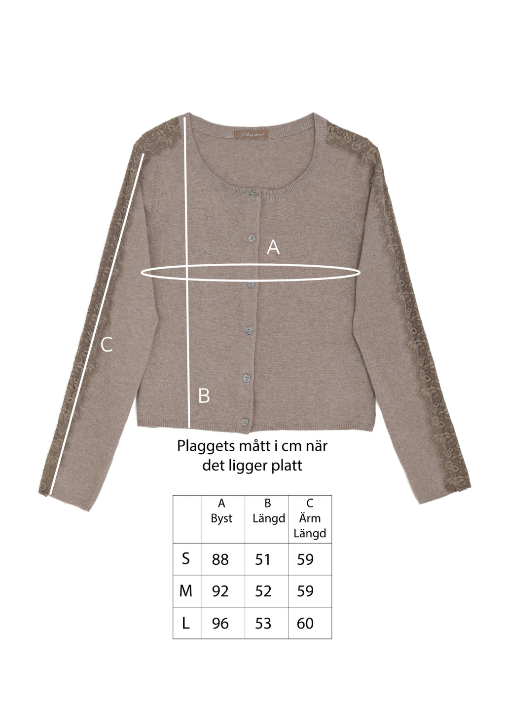 Rundhals cardigan - Beige