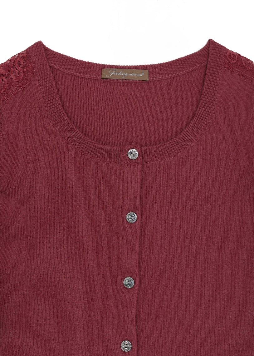 Rundhals cardigan - Rose Clay