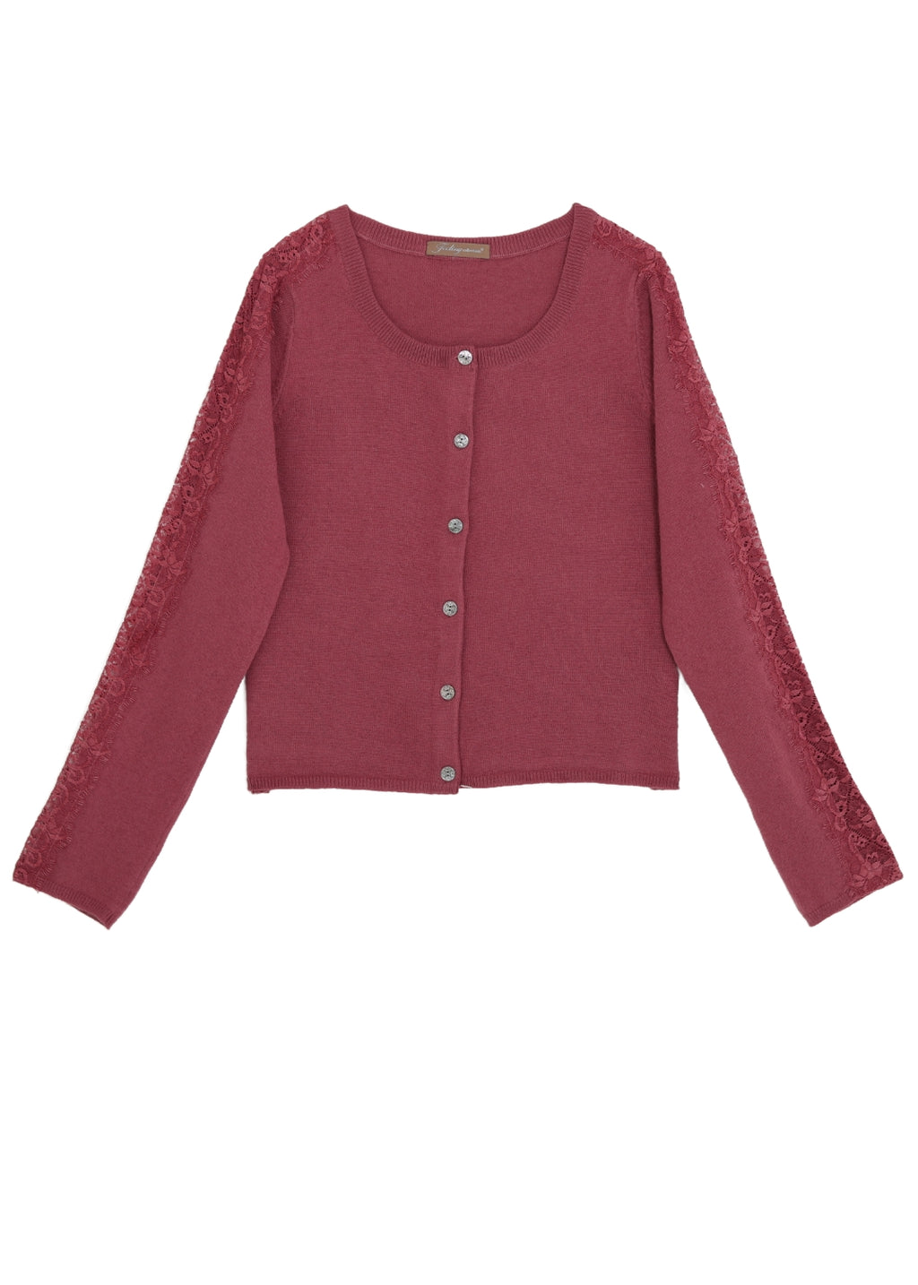 Rock-romantisk cardigan med unika knappar och spets.