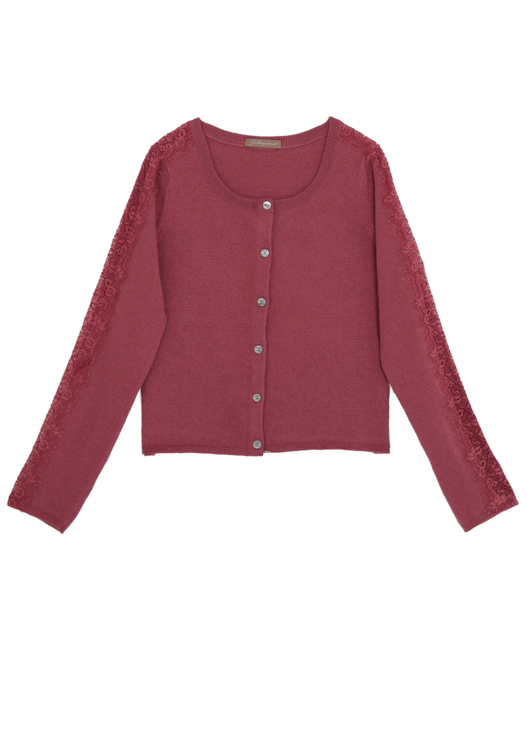 Rock-romantisk cardigan med unika knappar och spets.