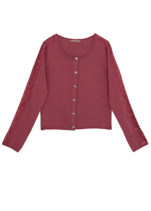 Rundhals cardigan - Rose Clay