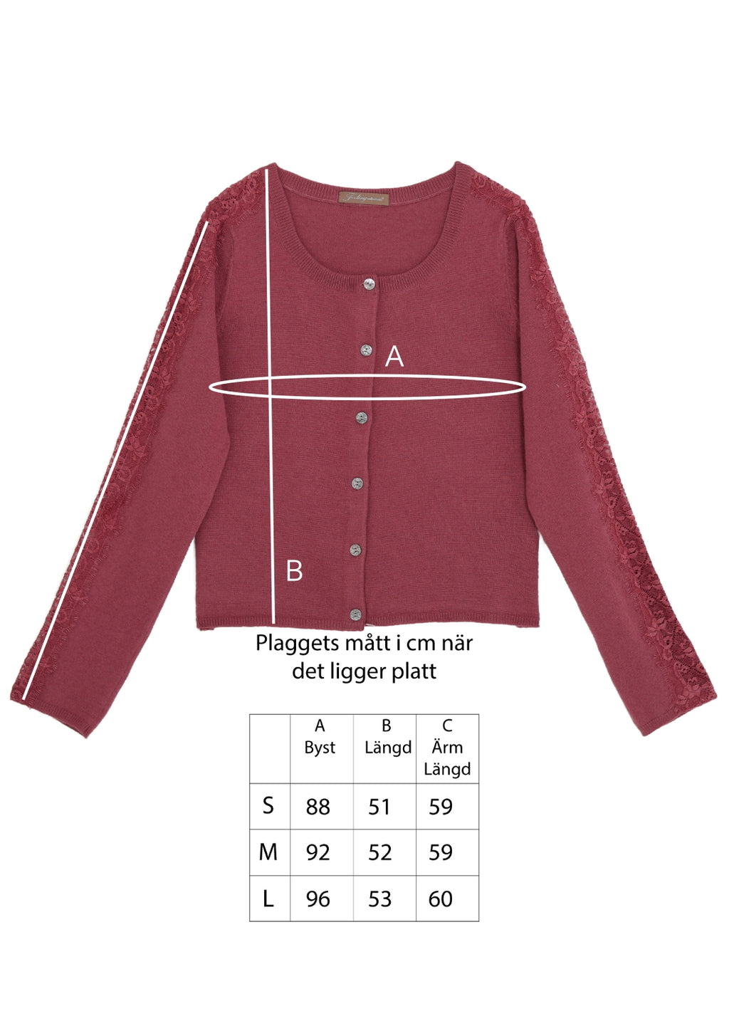 Rundhals cardigan - Rose Clay