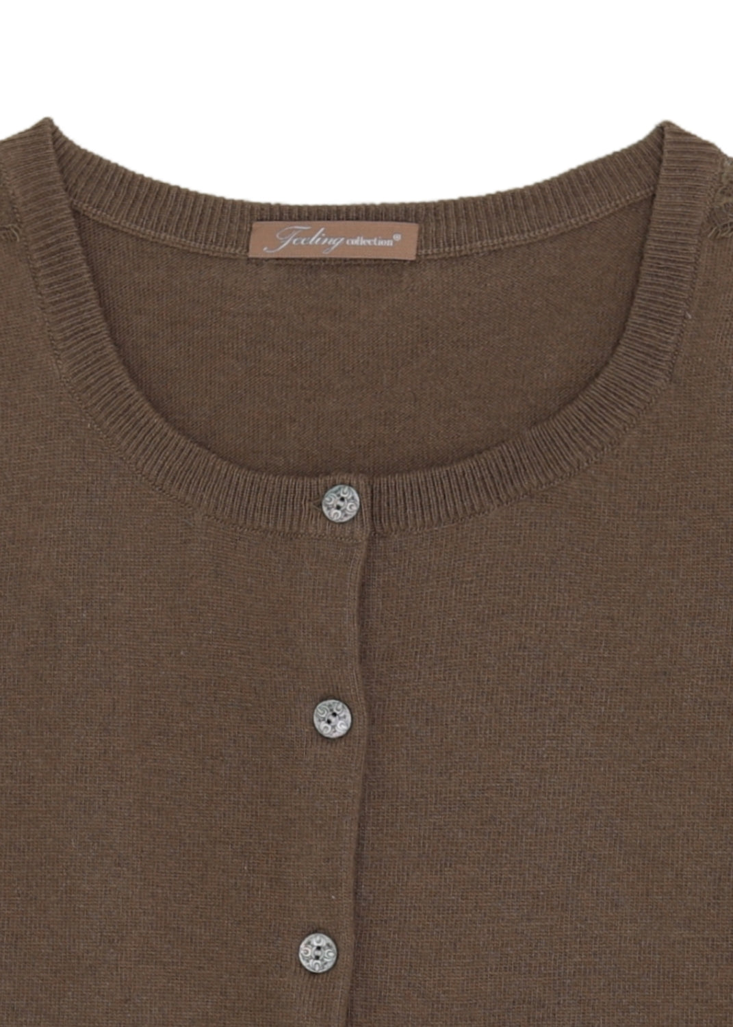 Rundhals cardigan - Moss Green