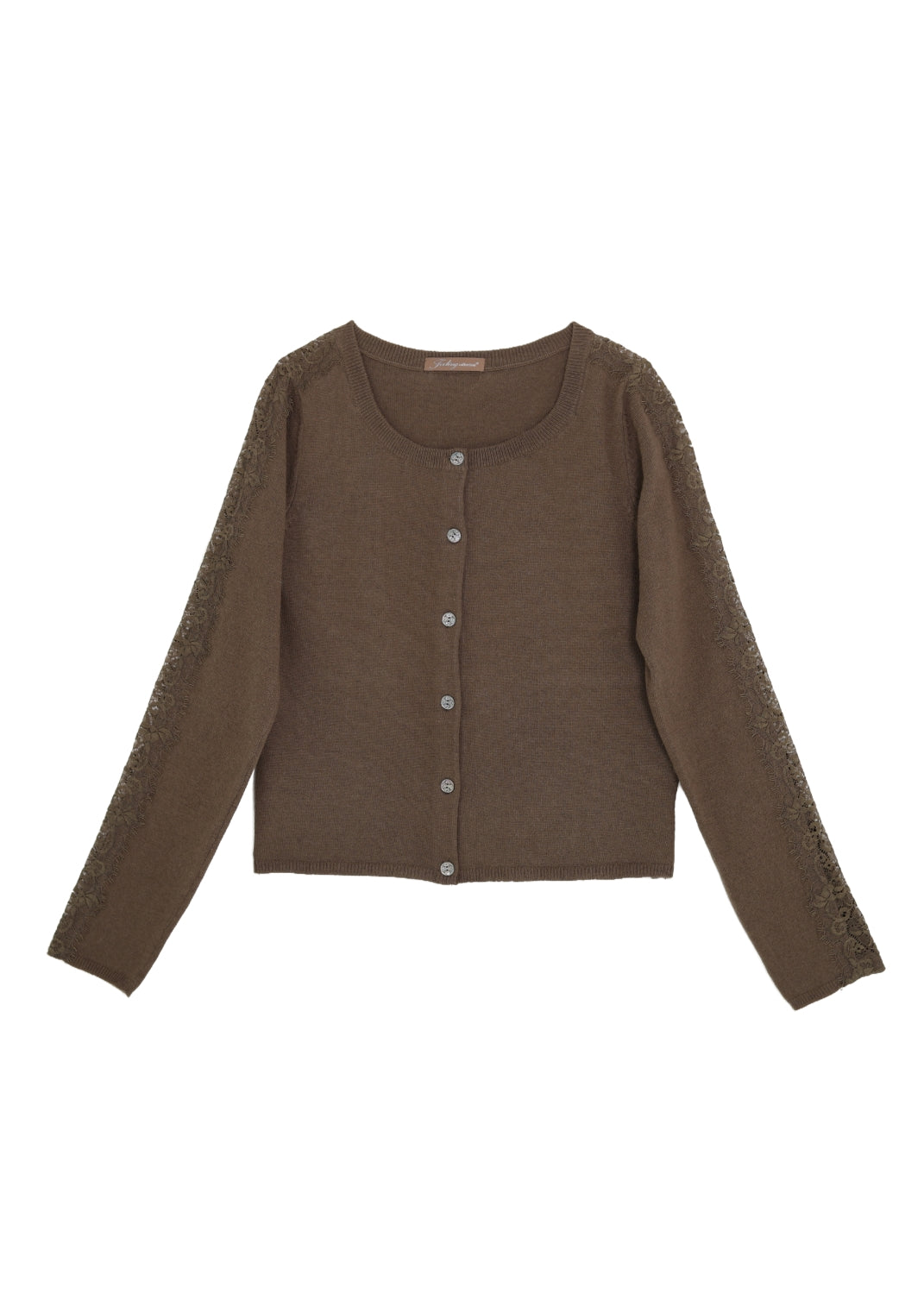 Rock-romantisk cardigan med unika knappar och spets.