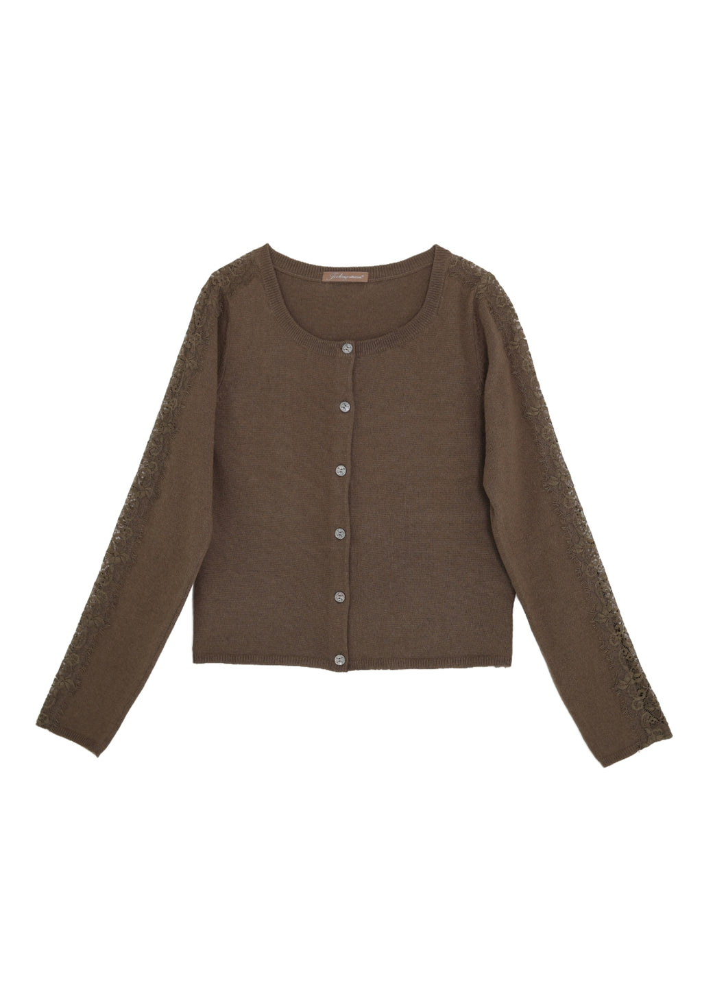 Rundhals cardigan - Moss Green
