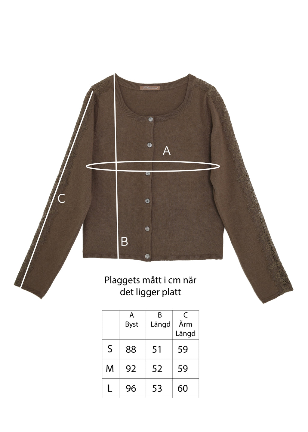 Rundhals cardigan - Moss Green