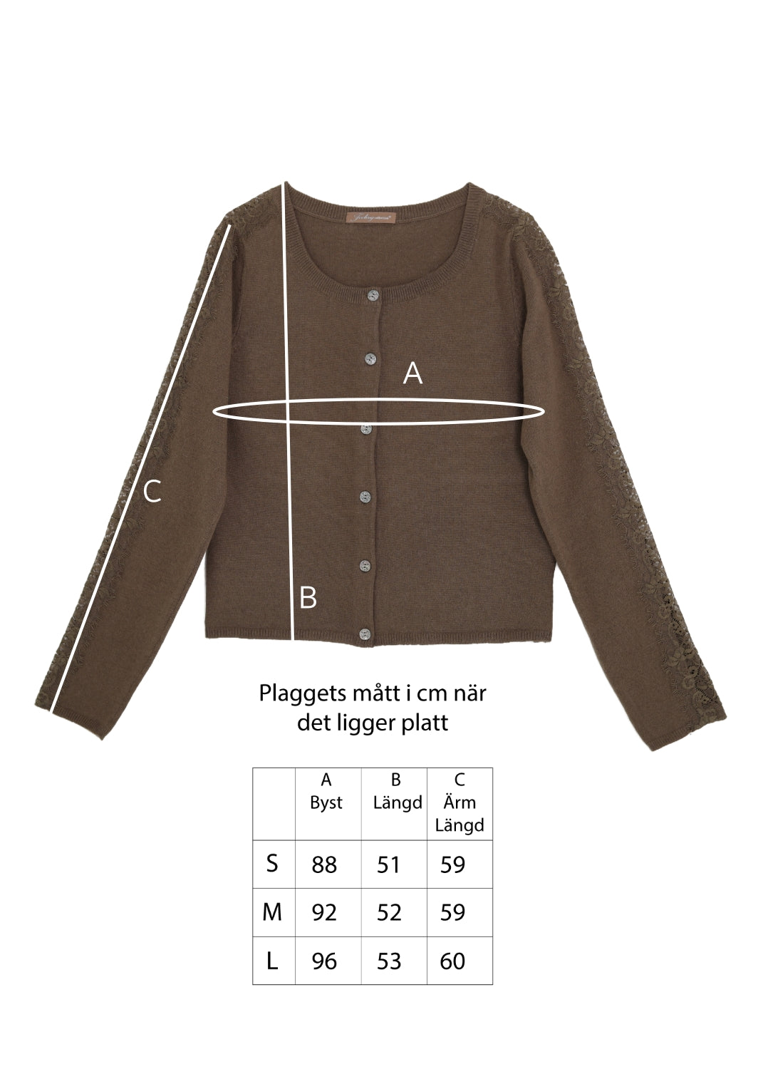 Rundhals cardigan - Moss Green