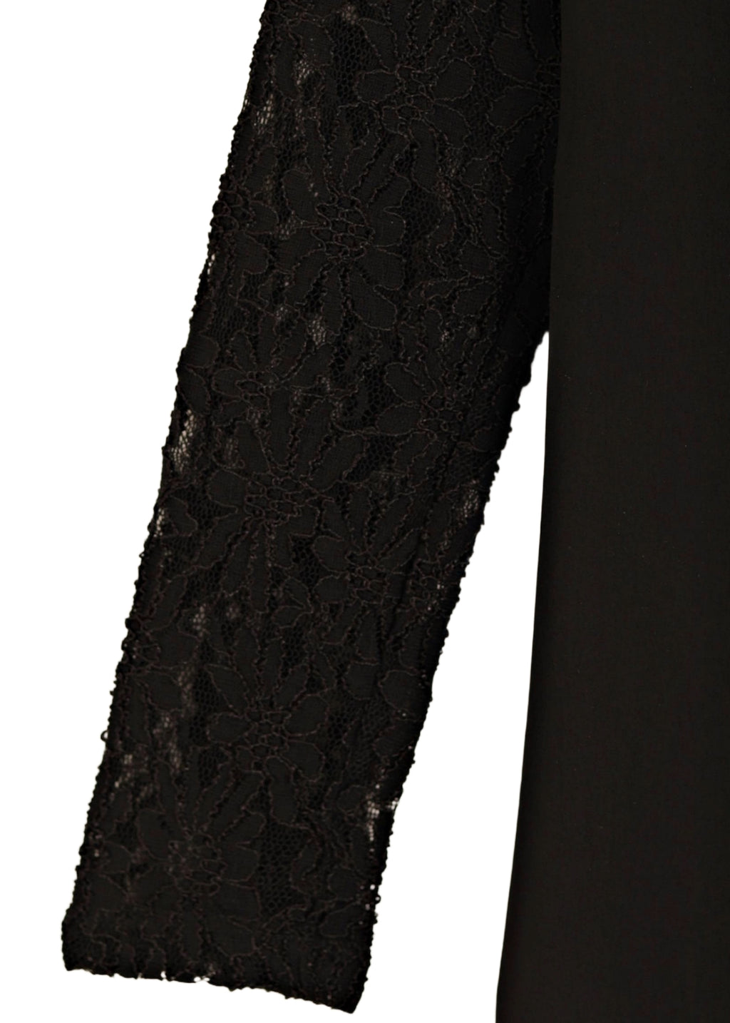 Blus med draperad hals och spets ärmar