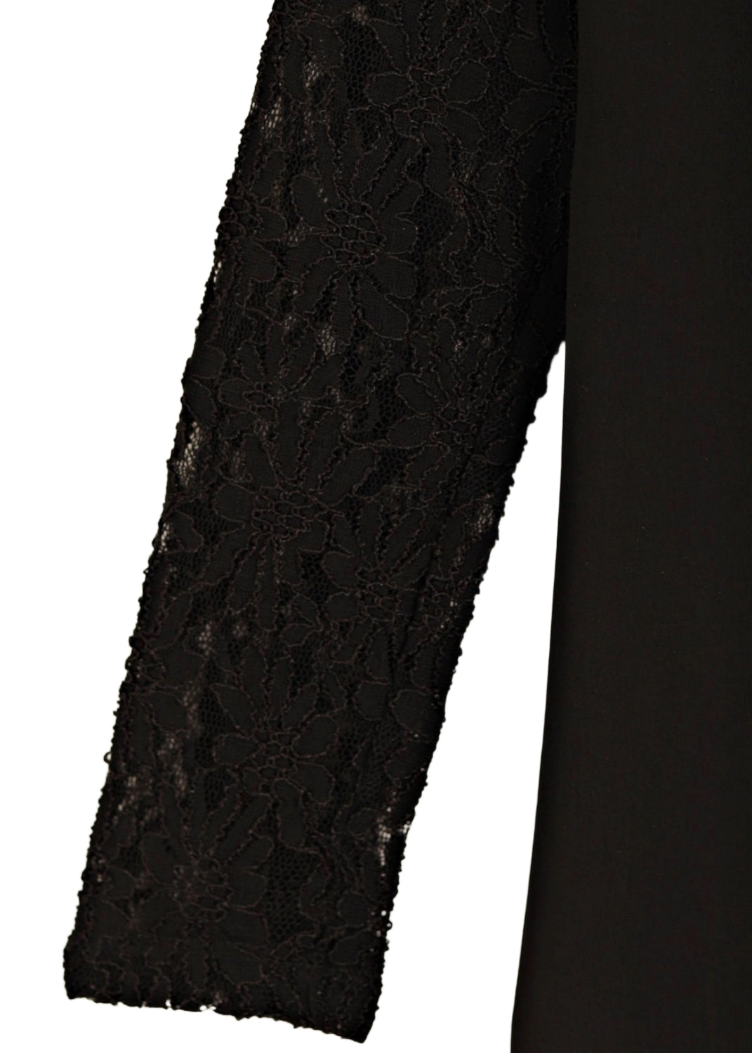 Blus med draperad hals och spets ärmar