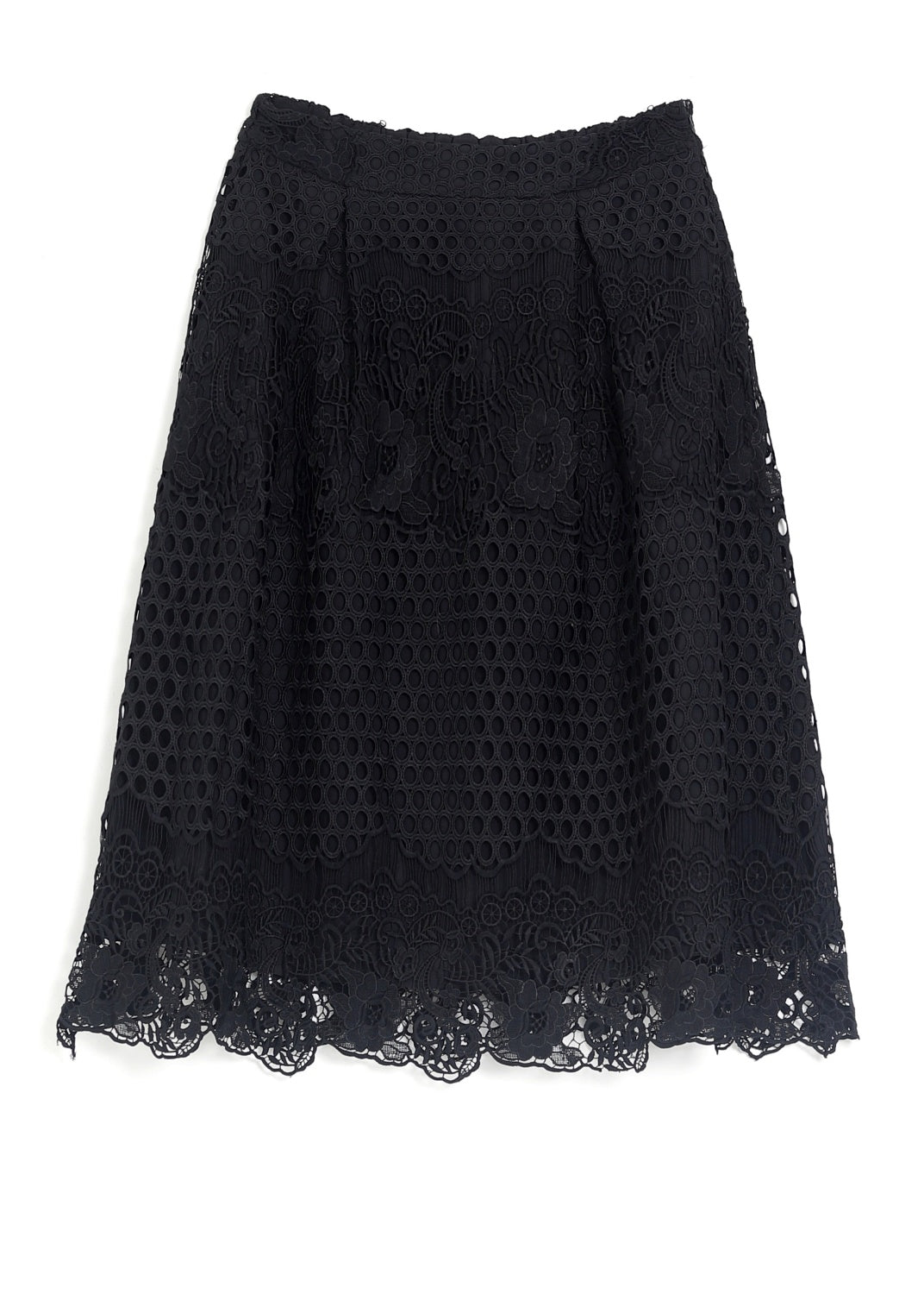 Spets kjol med broderad struktur