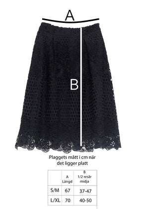 Spets kjol med broderad struktur