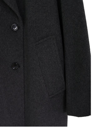 Lång dubbelknäppt Ull kappa - Grey