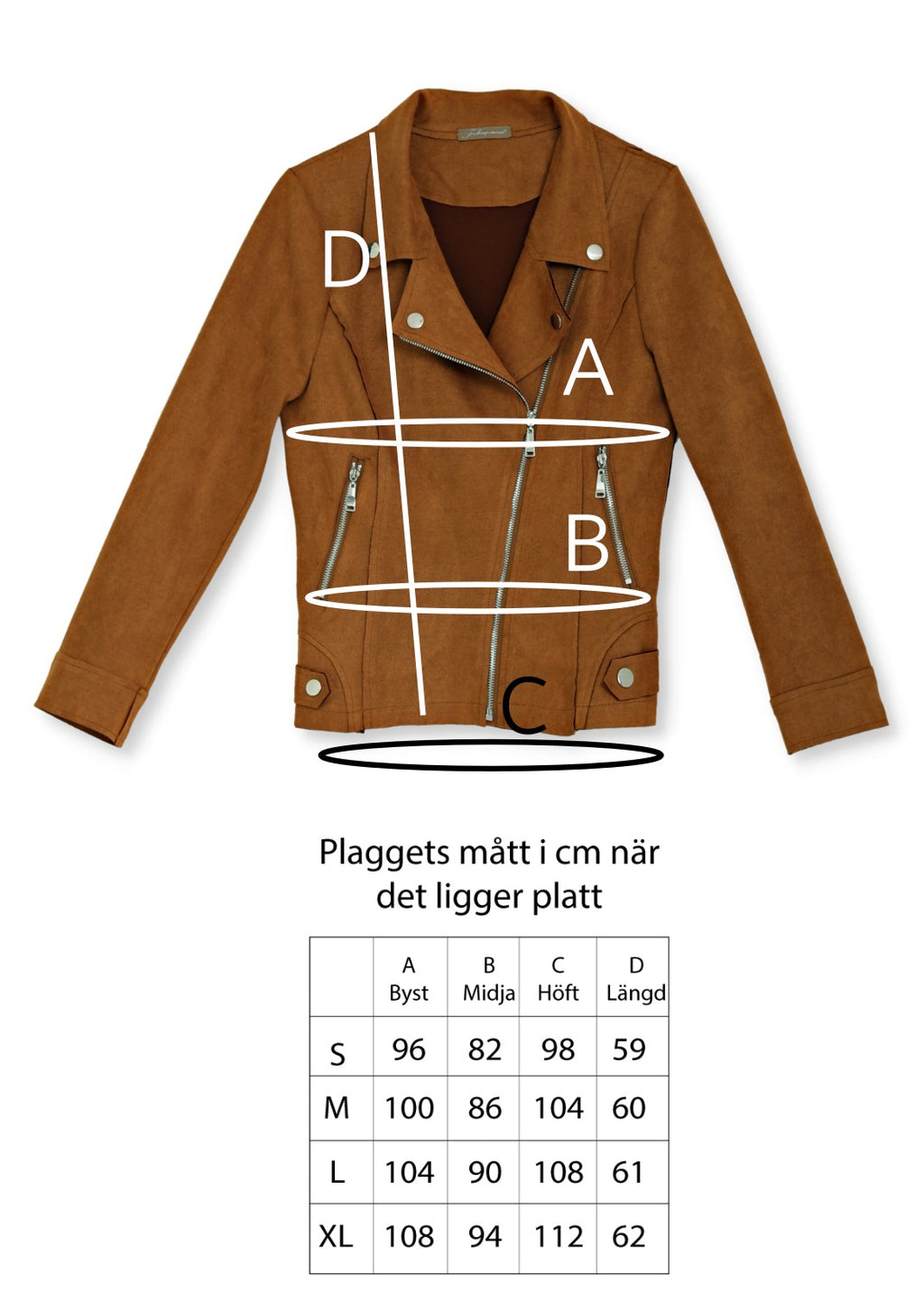 Biker jacka - cognac