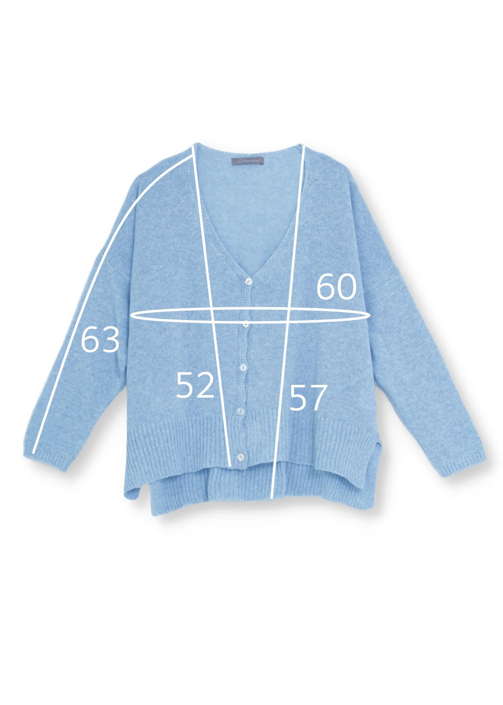 V-ringad cardigan - sky blue