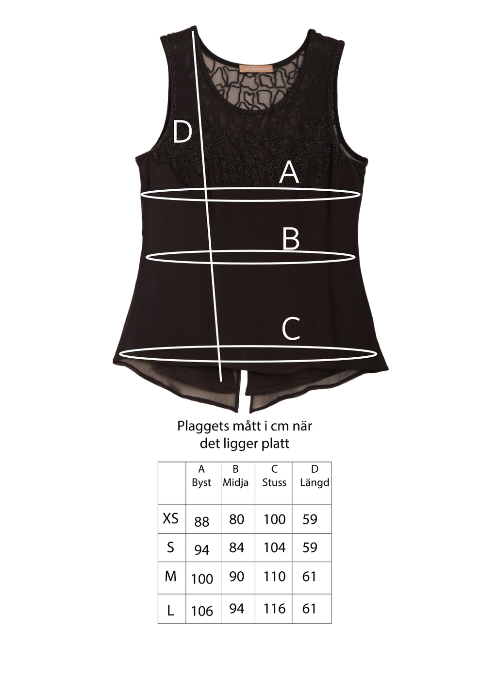 Pärlbroderad siden top - black on black