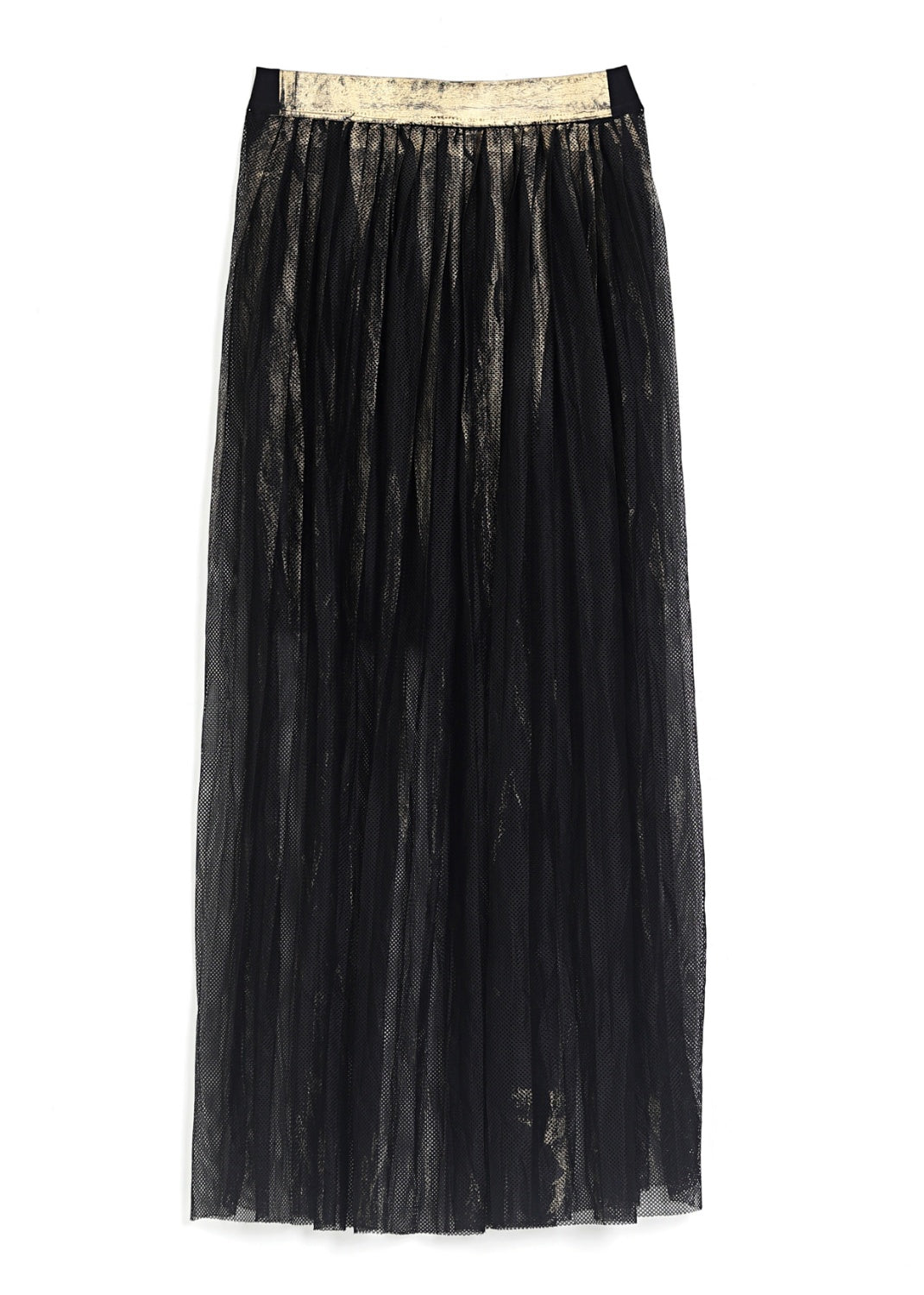 Plisserad lång kjol med guld detaljer - Black