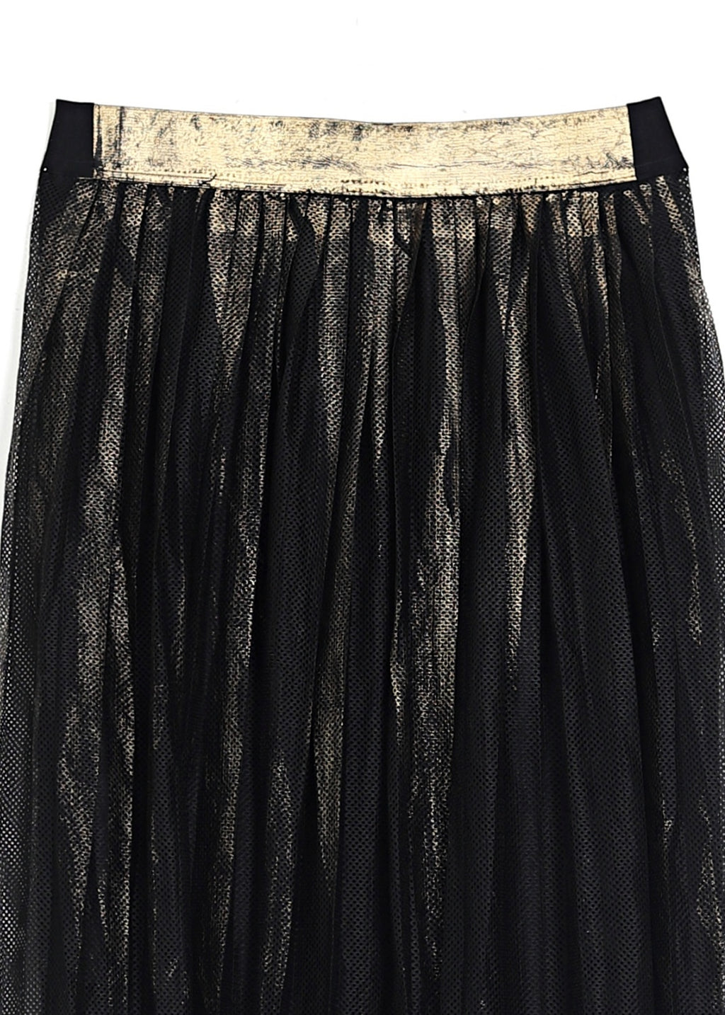 Plisserad lång kjol med guld detaljer - Black