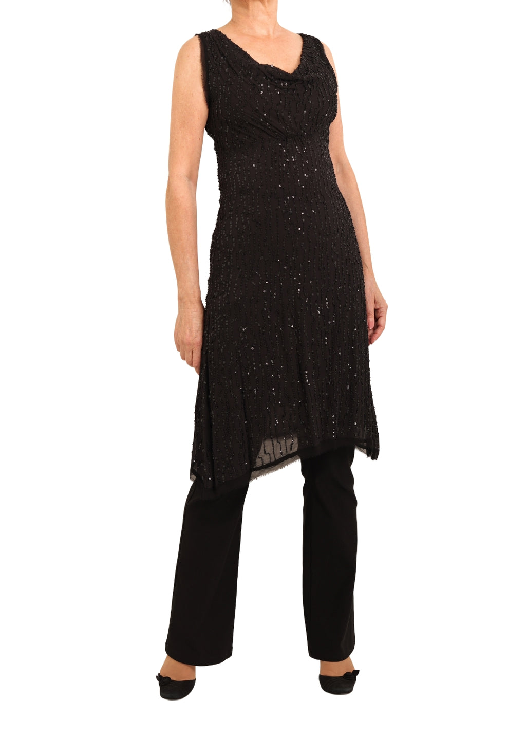 Pärlbroderad klänning - Black