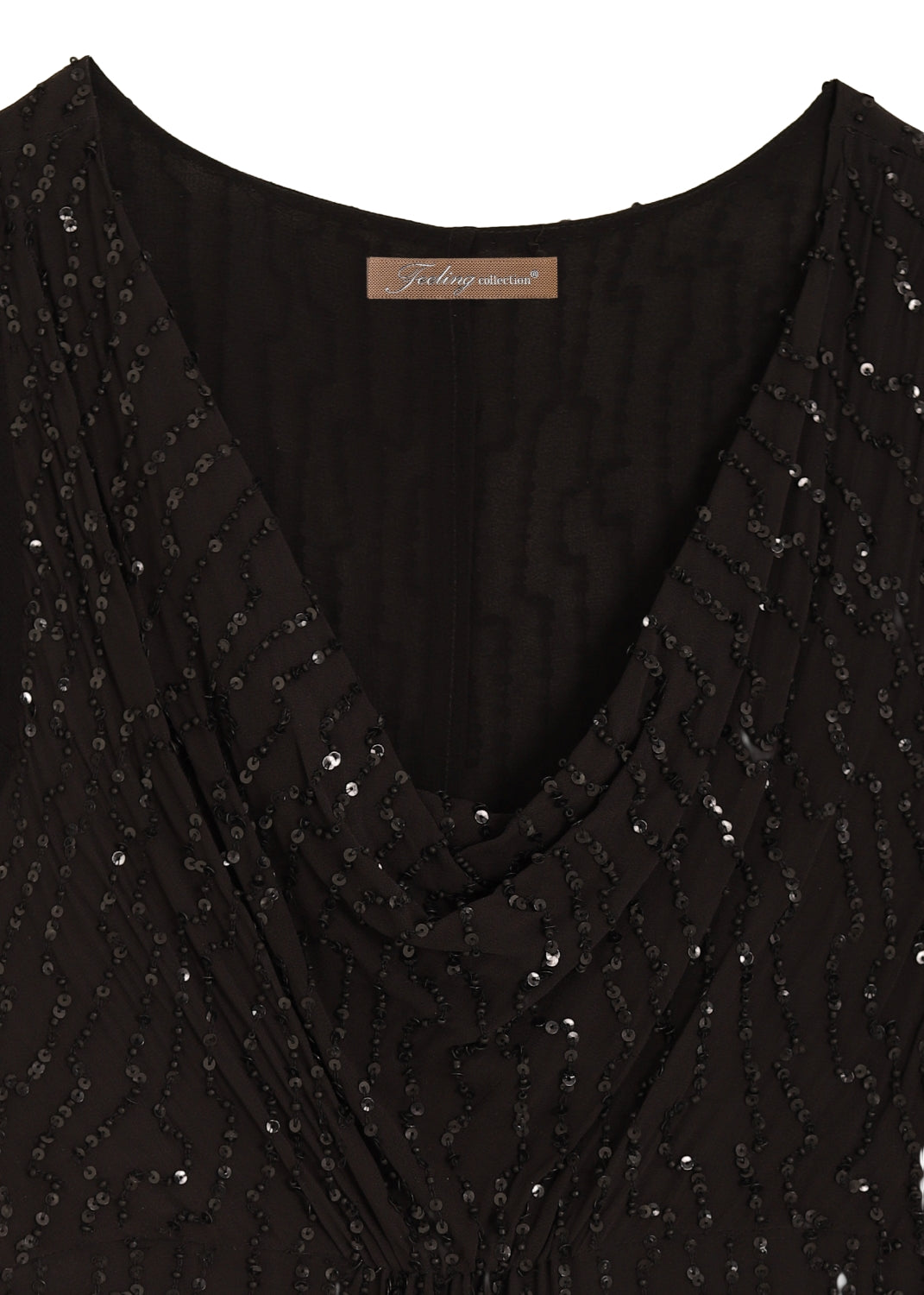 Pärlbroderad klänning - Black