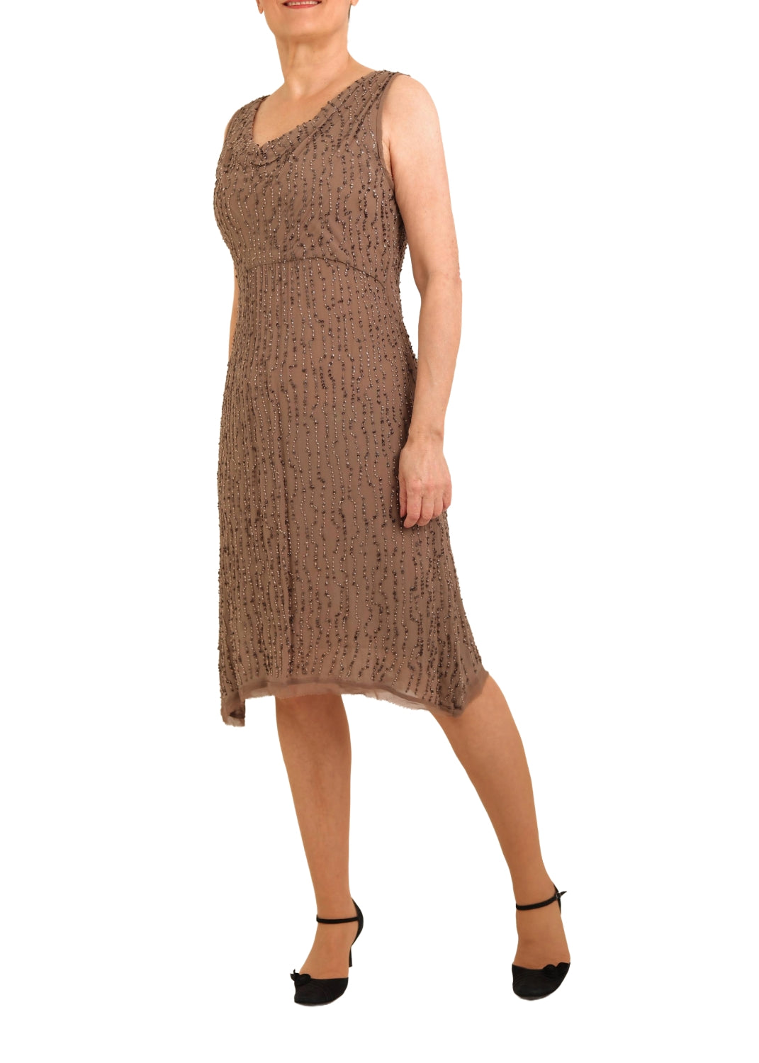 Pärlbroderad klänning - Gold brass