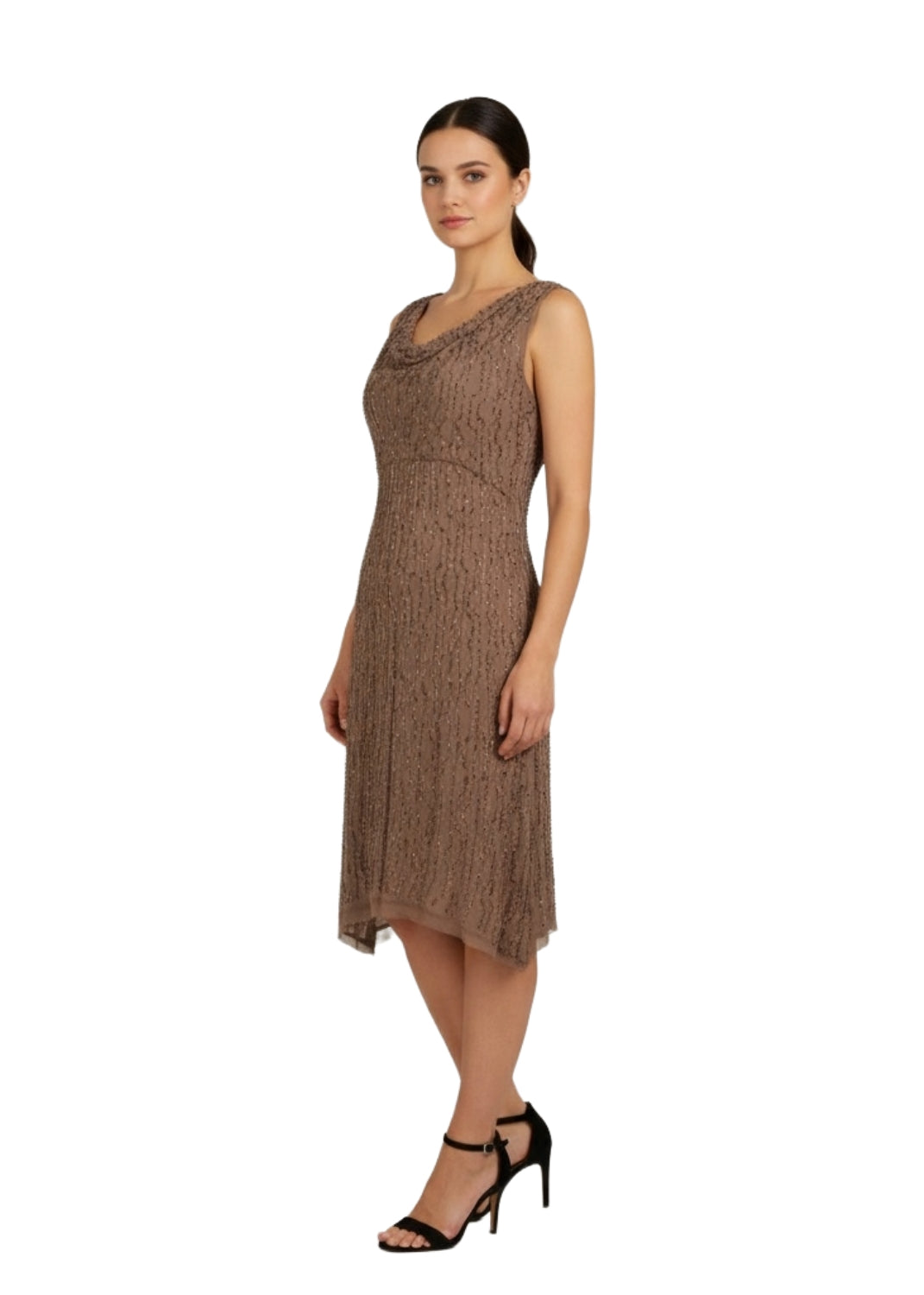 Pärlbroderad klänning - Gold brass