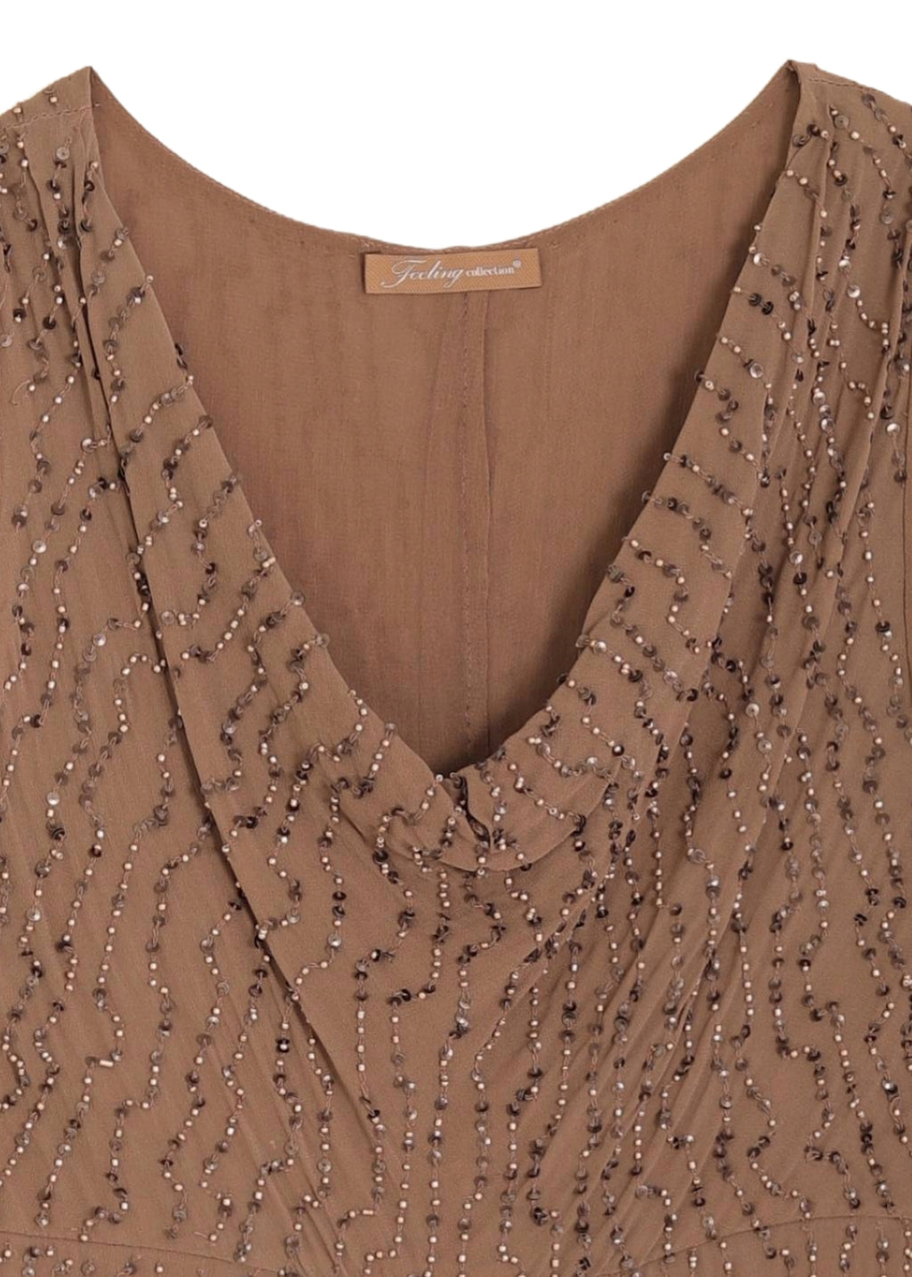 Pärlbroderad klänning - Gold brass